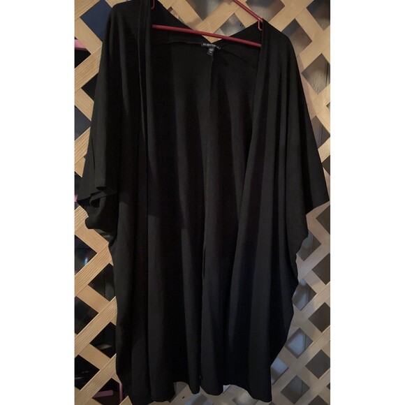 EILEEN FISHER Black Knit Organic Cotton Blend Cardigan Lagen Minimalist L - Picture 6 of 7